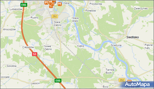 mapa Kiełcz, Kiełcz na mapie Targeo