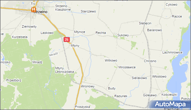mapa Kijewice gmina Strzelno, Kijewice gmina Strzelno na mapie Targeo