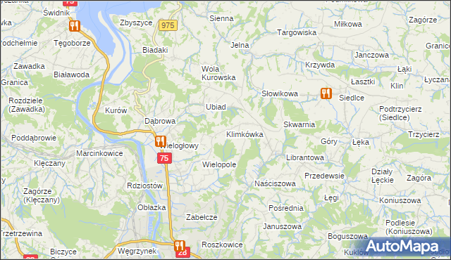 mapa Klimkówka gmina Chełmiec, Klimkówka gmina Chełmiec na mapie Targeo