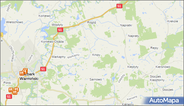 mapa Knipy, Knipy na mapie Targeo