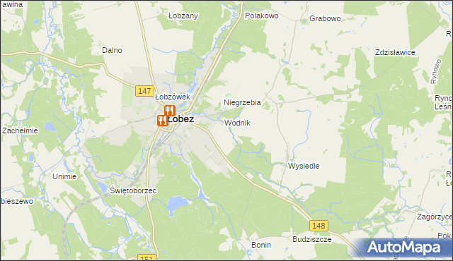 mapa Kołdrąb gmina Łobez, Kołdrąb gmina Łobez na mapie Targeo