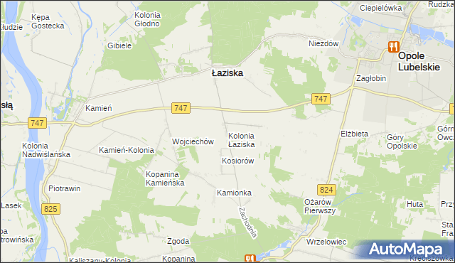 mapa Kolonia Łaziska gmina Łaziska, Kolonia Łaziska gmina Łaziska na mapie Targeo