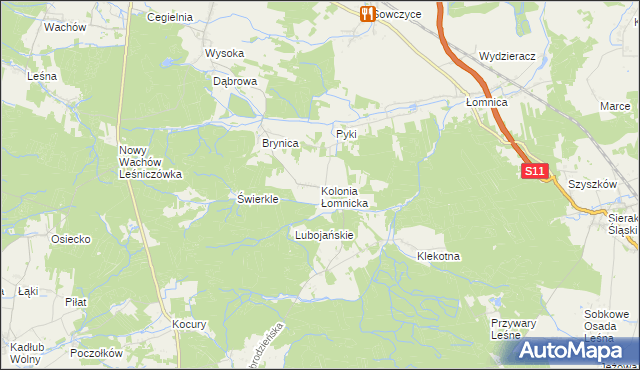 mapa Kolonia Łomnicka, Kolonia Łomnicka na mapie Targeo