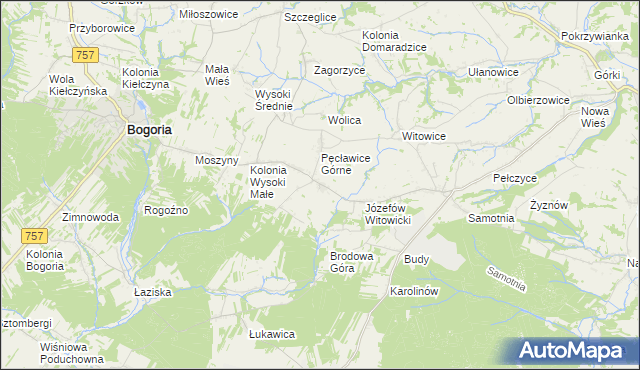 mapa Kolonia Pęcławska, Kolonia Pęcławska na mapie Targeo