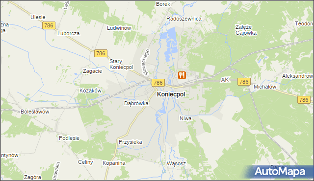 mapa Koniecpol, Koniecpol na mapie Targeo