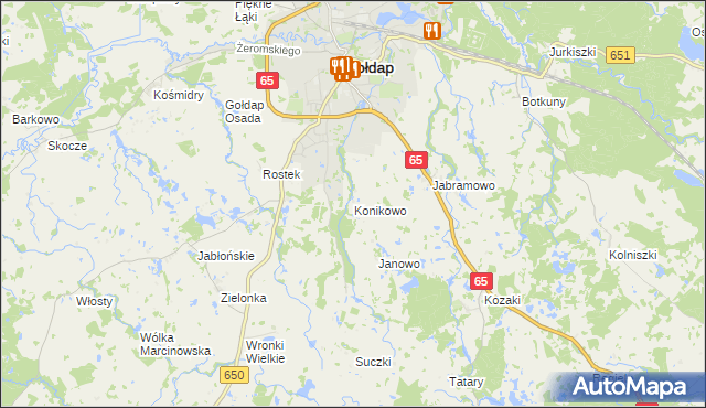 mapa Konikowo gmina Gołdap, Konikowo gmina Gołdap na mapie Targeo