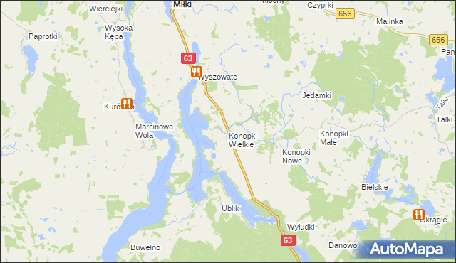 mapa Konopki Wielkie, Konopki Wielkie na mapie Targeo