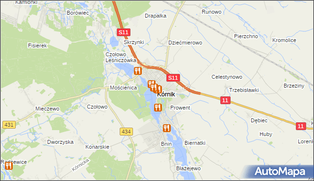 mapa Kórnik, Kórnik na mapie Targeo