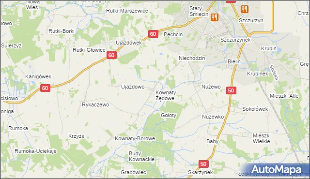 mapa Kownaty Żędowe, Kownaty Żędowe na mapie Targeo