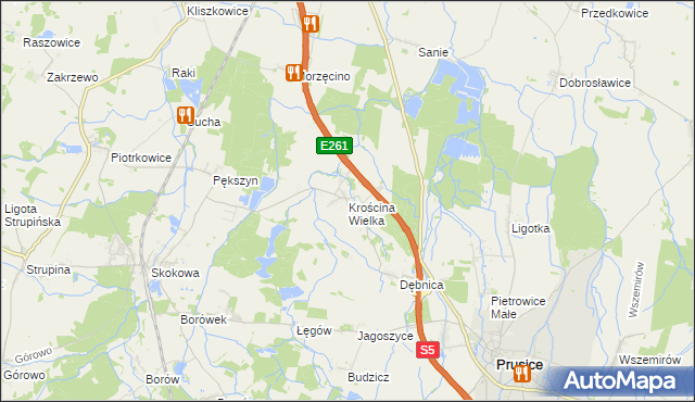 mapa Krościna Wielka, Krościna Wielka na mapie Targeo
