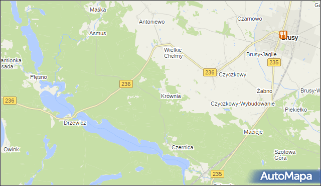 mapa Krównia, Krównia na mapie Targeo