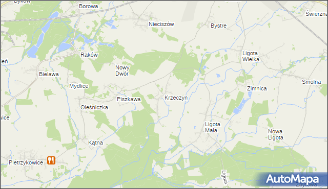 mapa Krzeczyn, Krzeczyn na mapie Targeo