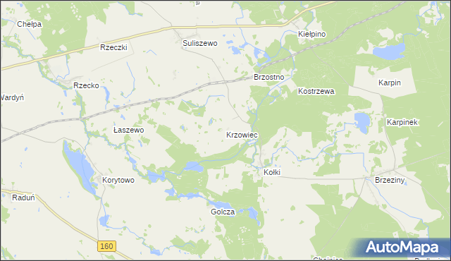 mapa Krzowiec, Krzowiec na mapie Targeo