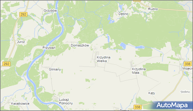 mapa Krzydlina Wielka, Krzydlina Wielka na mapie Targeo