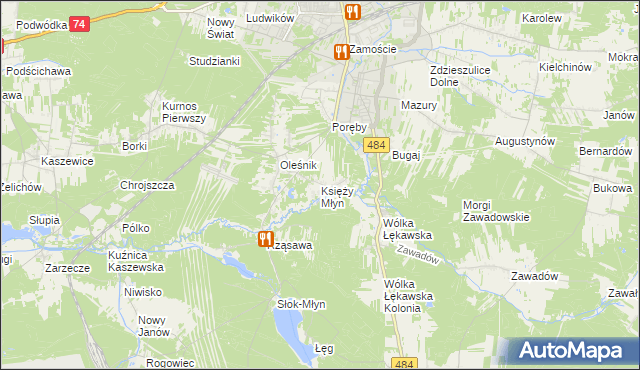 mapa Księży Młyn, Księży Młyn na mapie Targeo