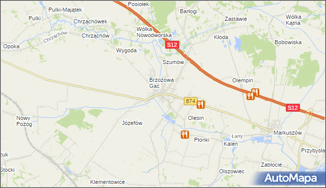 mapa Kurów powiat puławski, Kurów powiat puławski na mapie Targeo