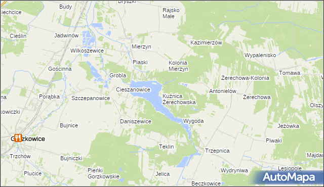 mapa Kuźnica Żerechowska, Kuźnica Żerechowska na mapie Targeo