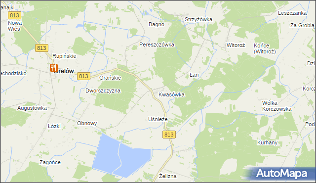 mapa Kwasówka gmina Drelów, Kwasówka gmina Drelów na mapie Targeo