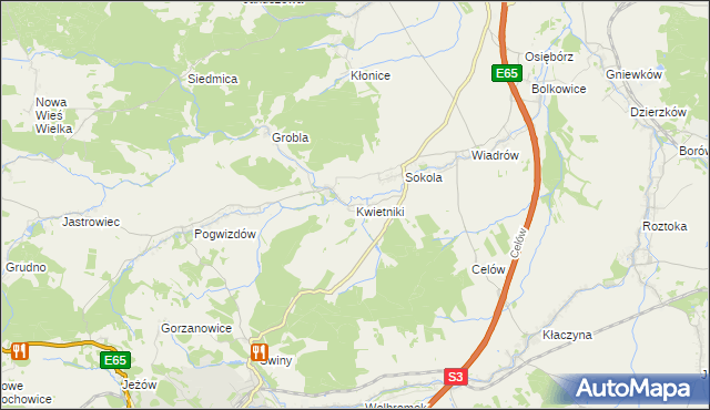 mapa Kwietniki, Kwietniki na mapie Targeo