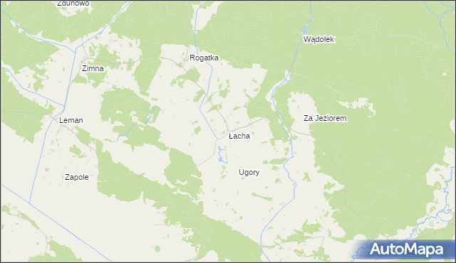 mapa Łacha gmina Turośl, Łacha gmina Turośl na mapie Targeo