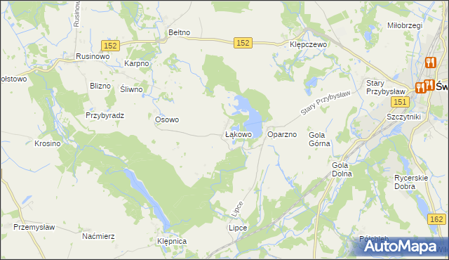 mapa Łąkowo, Łąkowo na mapie Targeo