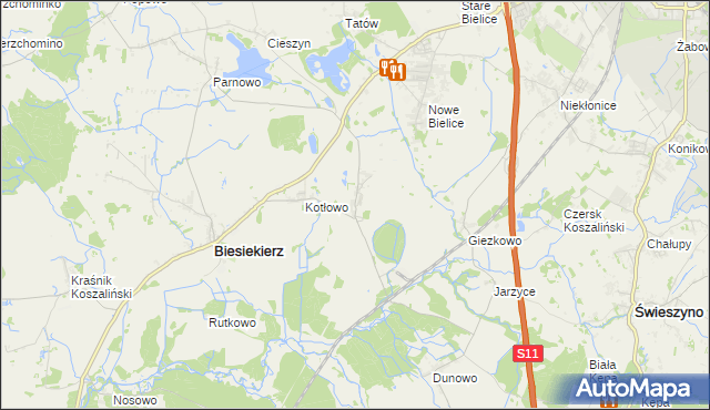 mapa Laski Koszalińskie, Laski Koszalińskie na mapie Targeo