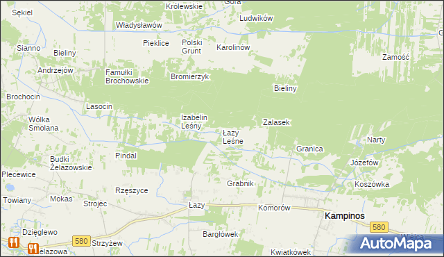 mapa Łazy Leśne, Łazy Leśne na mapie Targeo
