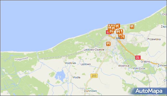 mapa Lędowo-Osiedle, Lędowo-Osiedle na mapie Targeo