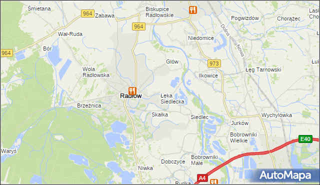 mapa Łęka Siedlecka, Łęka Siedlecka na mapie Targeo