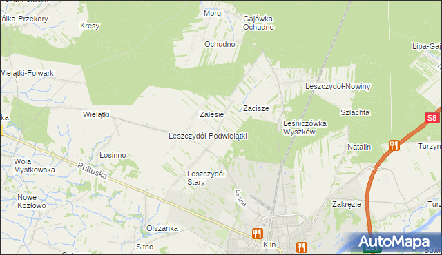 mapa Leszczydół-Pustki, Leszczydół-Pustki na mapie Targeo