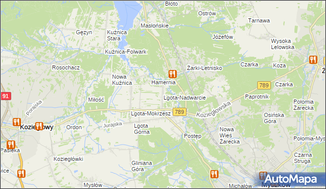 mapa Lgota-Nadwarcie, Lgota-Nadwarcie na mapie Targeo
