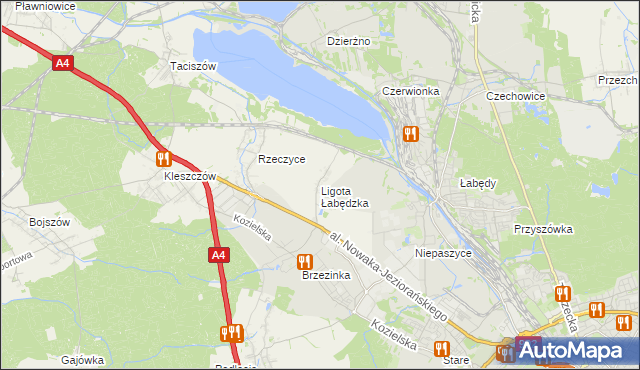mapa Ligota Łabędzka, Ligota Łabędzka na mapie Targeo
