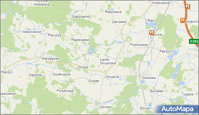 mapa Ligota Strupińska, Ligota Strupińska na mapie Targeo
