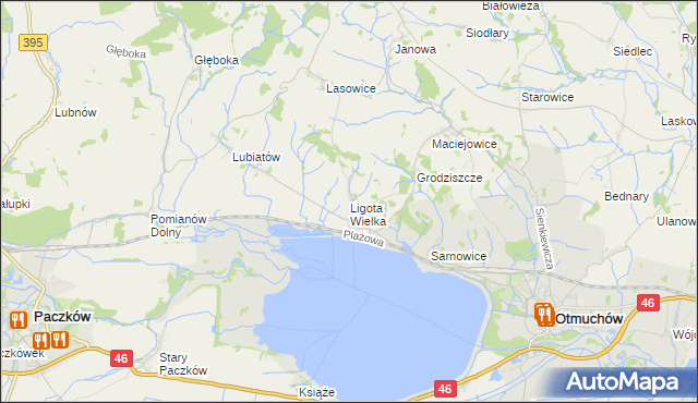 mapa Ligota Wielka gmina Otmuchów, Ligota Wielka gmina Otmuchów na mapie Targeo