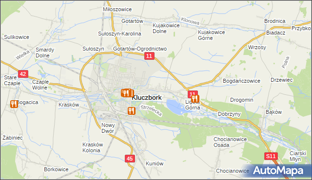mapa Ligota Zamecka, Ligota Zamecka na mapie Targeo