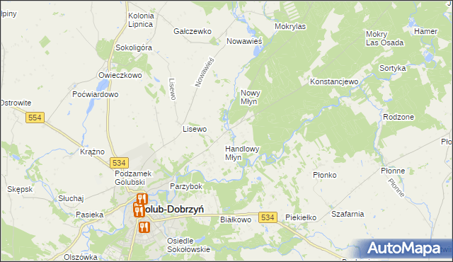 mapa Lisewo-Młyn, Lisewo-Młyn na mapie Targeo