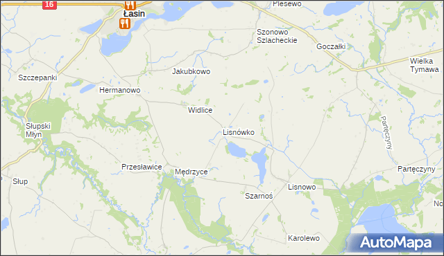 mapa Lisnówko, Lisnówko na mapie Targeo