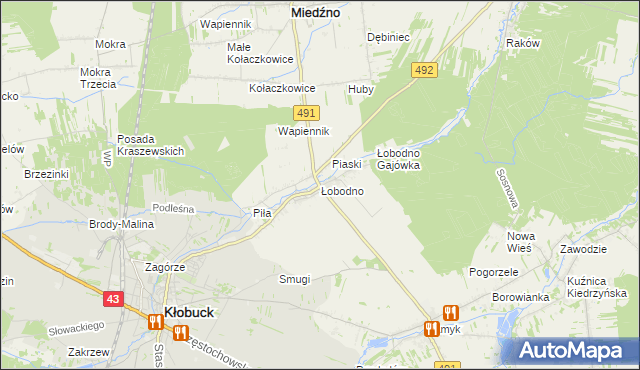 mapa Łobodno, Łobodno na mapie Targeo