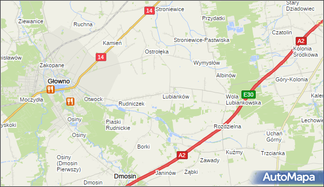 mapa Lubianków, Lubianków na mapie Targeo