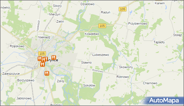 mapa Lubieszewo gmina Gryfice, Lubieszewo gmina Gryfice na mapie Targeo