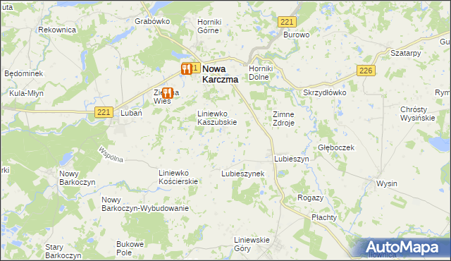 mapa Lubieszynek gmina Nowa Karczma, Lubieszynek gmina Nowa Karczma na mapie Targeo