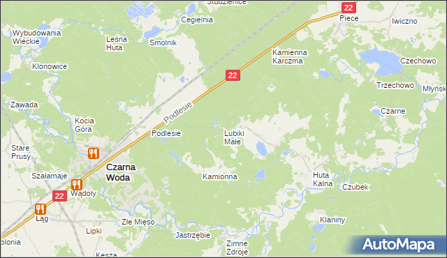 mapa Lubiki Małe, Lubiki Małe na mapie Targeo