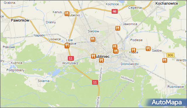 mapa Lubliniec, Lubliniec na mapie Targeo