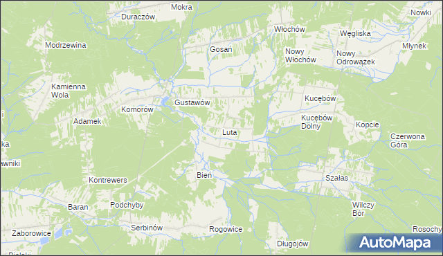 mapa Luta gmina Stąporków, Luta gmina Stąporków na mapie Targeo