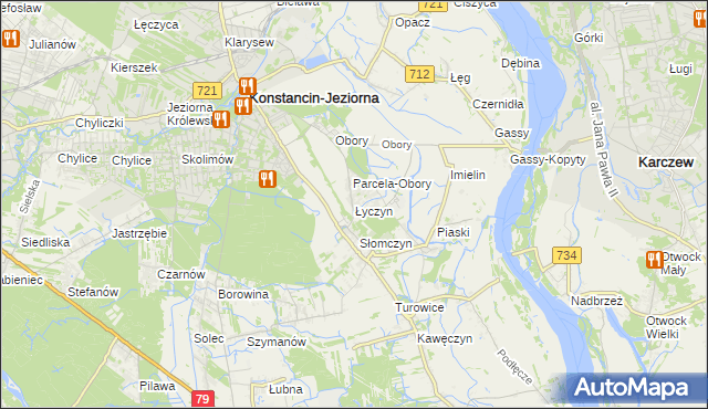 mapa Łyczyn gmina Konstancin-Jeziorna, Łyczyn gmina Konstancin-Jeziorna na mapie Targeo