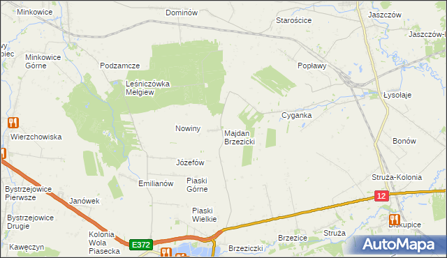 mapa Majdan Brzezicki, Majdan Brzezicki na mapie Targeo