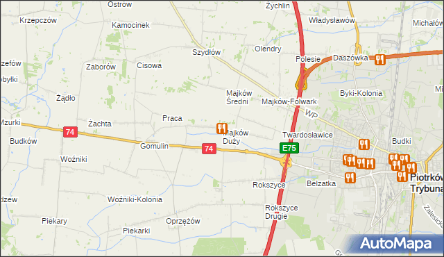 mapa Majków Duży, Majków Duży na mapie Targeo