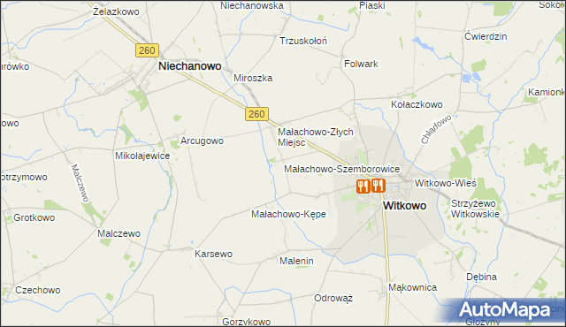 mapa Małachowo-Szemborowice, Małachowo-Szemborowice na mapie Targeo