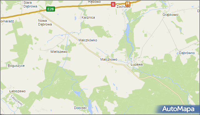 mapa Malczkowo, Malczkowo na mapie Targeo