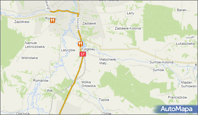 mapa Małochwiej Mały, Małochwiej Mały na mapie Targeo